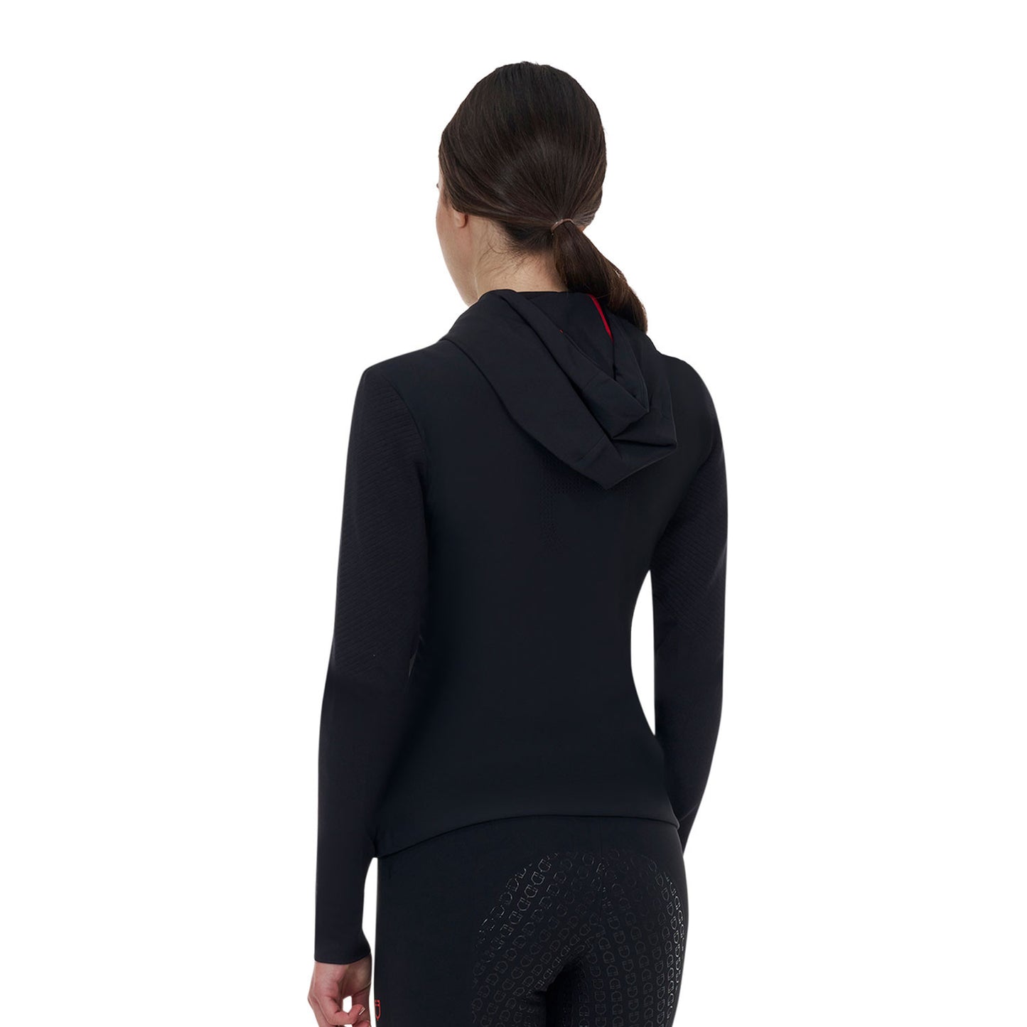 Sudadera técnica de mujer Equestro Ridertechnology con capucha - Negro