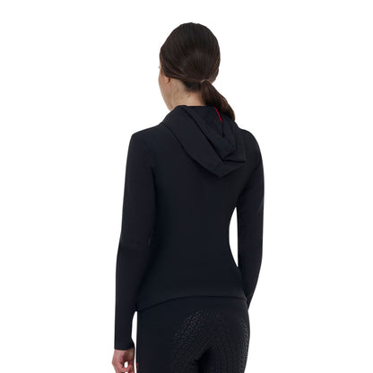 Sudadera técnica de mujer Equestro Ridertechnology con capucha - Negro