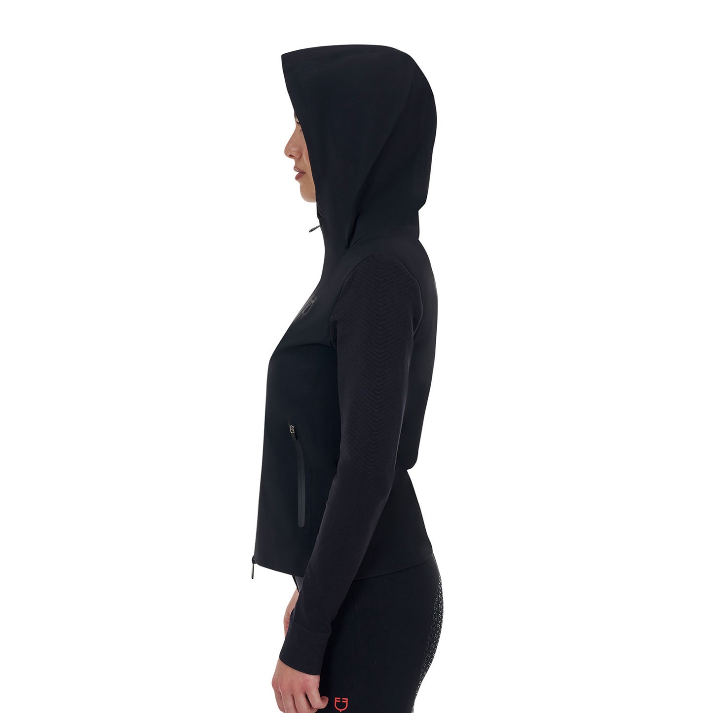 Sudadera técnica de mujer Equestro Ridertechnology con capucha - Negro