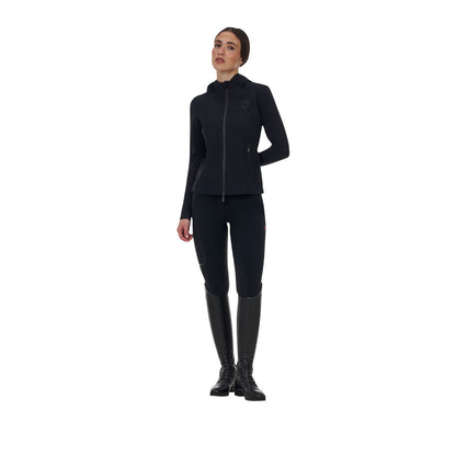 Sudadera técnica de mujer Equestro Ridertechnology con capucha - Negro
