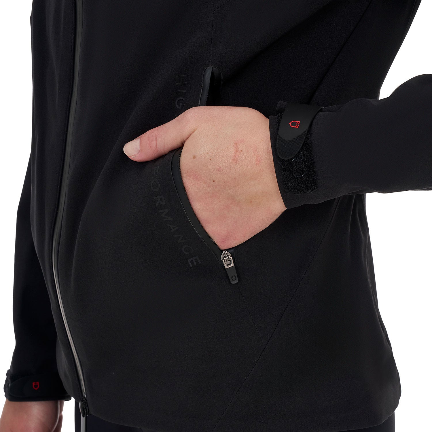 Chaqueta softshell mujer Equestro Ridertechnology impermeable cremallera - Negro