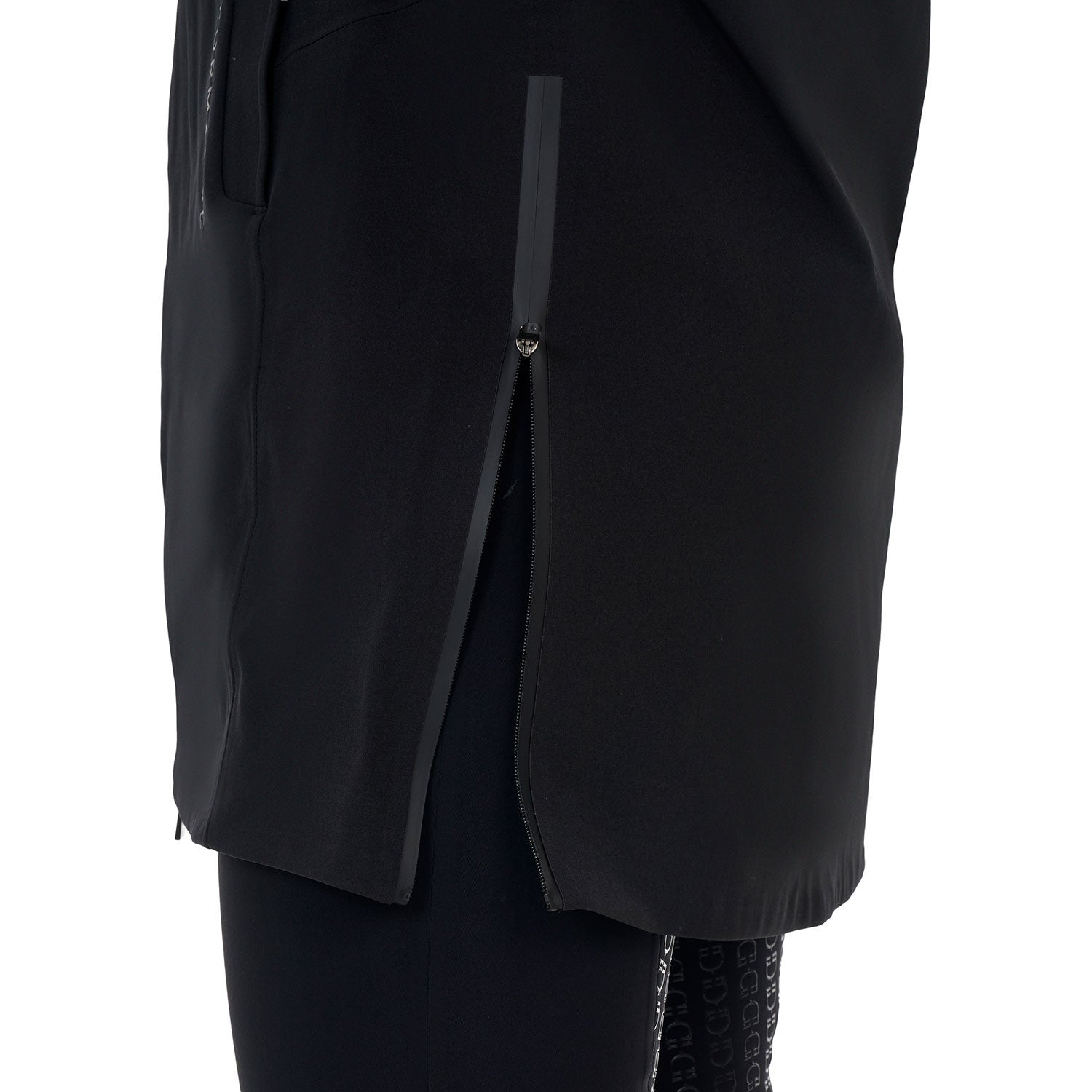 Chaqueta softshell de mujer Equestro Ridertechnology impermeable larga - Negro