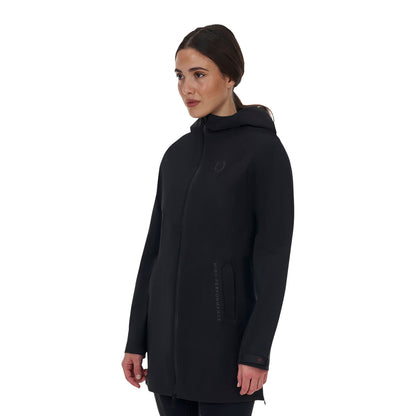 Chaqueta softshell de mujer Equestro Ridertechnology impermeable larga - Negro