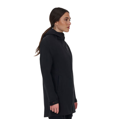 Chaqueta softshell de mujer Equestro Ridertechnology impermeable larga - Negro