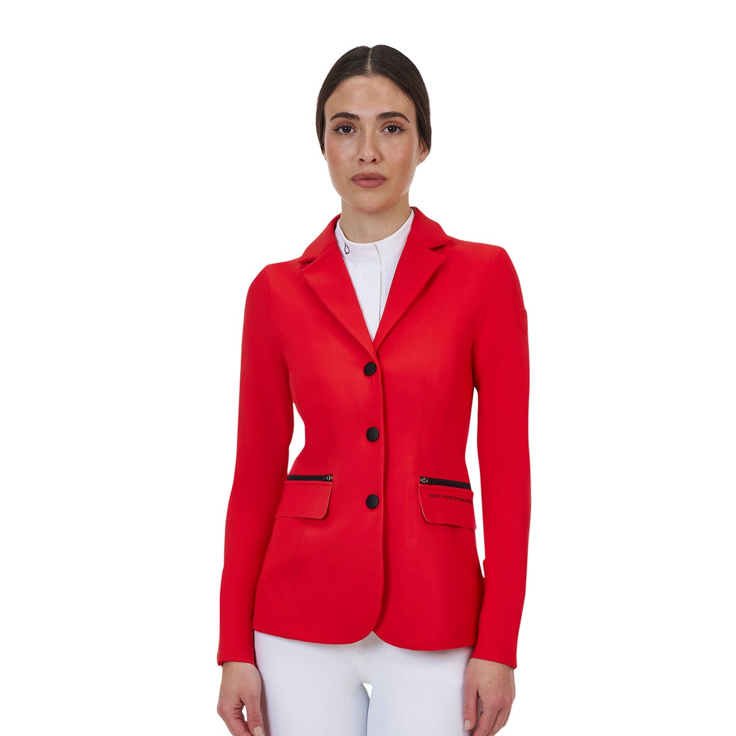 Chaqueta de concurso mujer Equestro Ridertechnology costuras termoselladas - High Risk Red