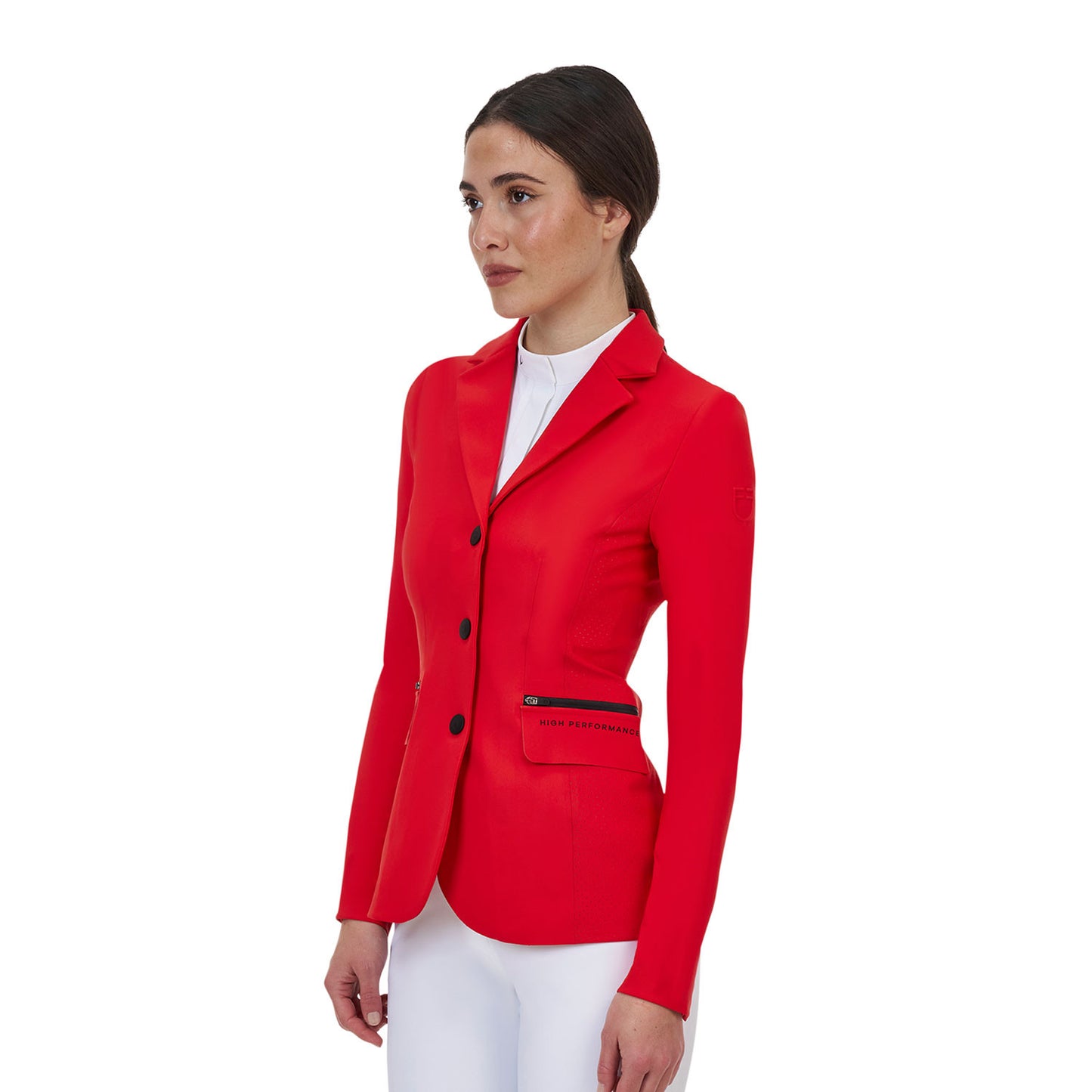 Chaqueta de concurso mujer Equestro Ridertechnology costuras termoselladas - High Risk Red