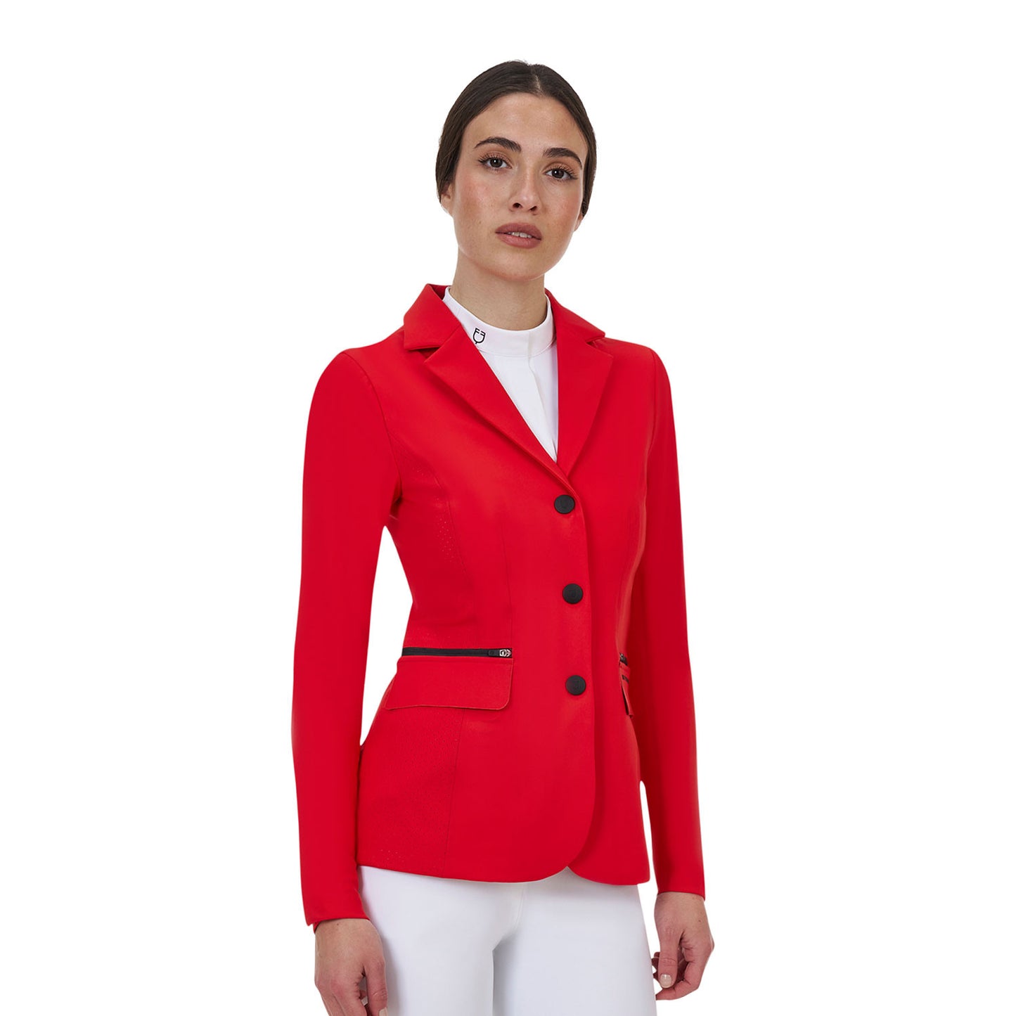 Chaqueta de concurso mujer Equestro Ridertechnology costuras termoselladas - High Risk Red