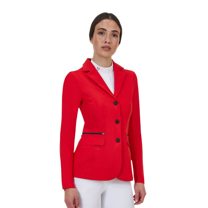 Chaqueta de concurso mujer Equestro Ridertechnology costuras termoselladas - High Risk Red