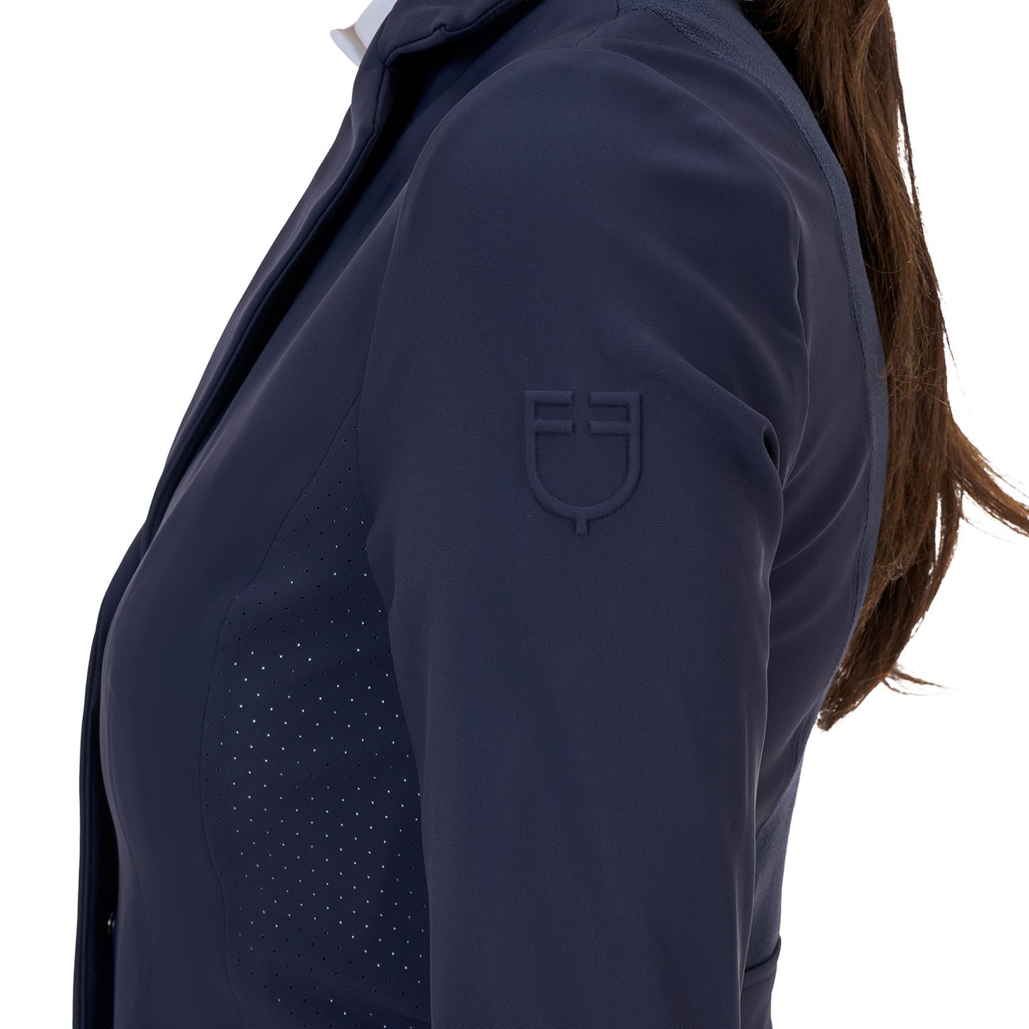 Chaqueta de concurso mujer Equestro Ridertechnology costuras termoselladas - Navy Blazer