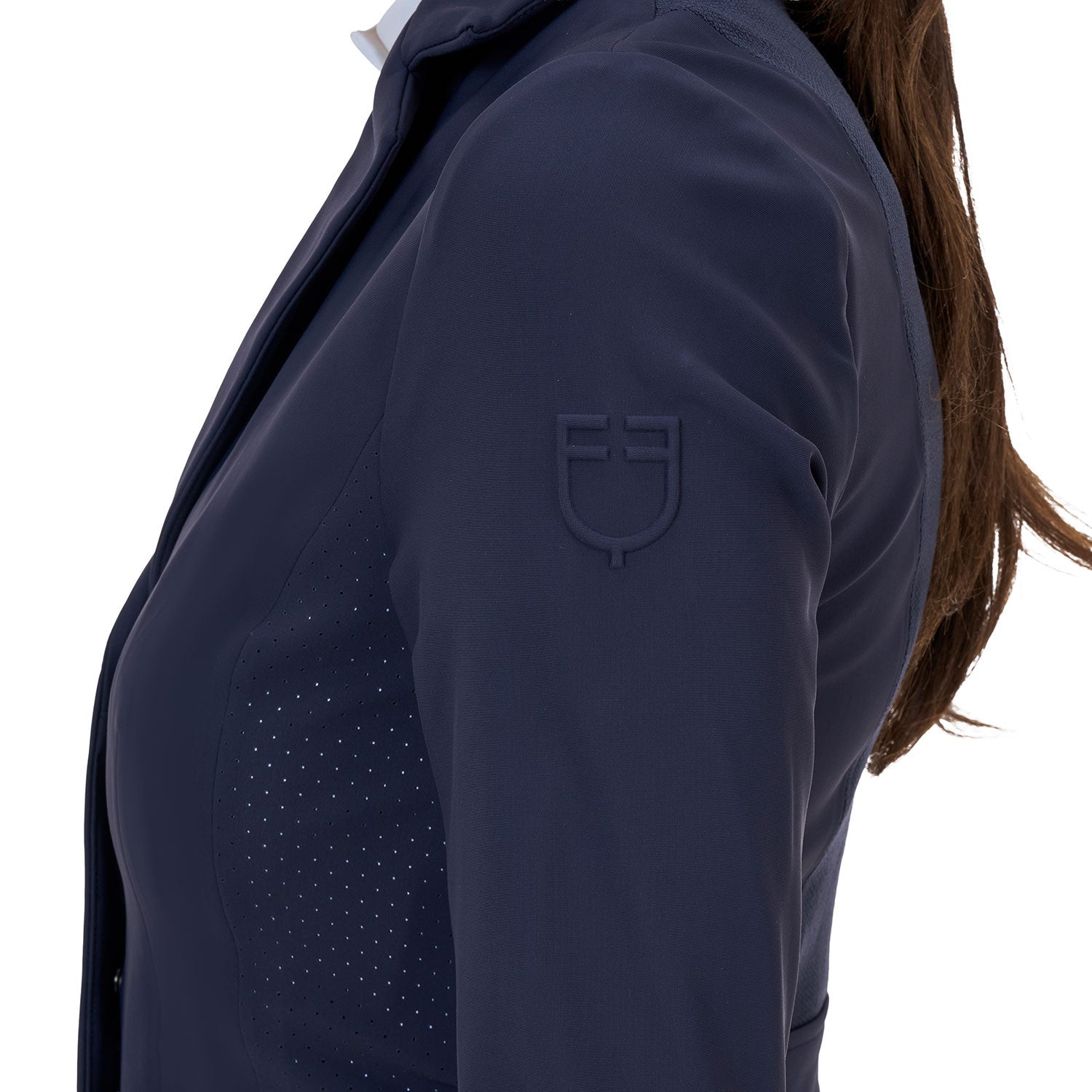 Chaqueta de concurso mujer Equestro Ridertechnology costuras termoselladas - Navy Blazer