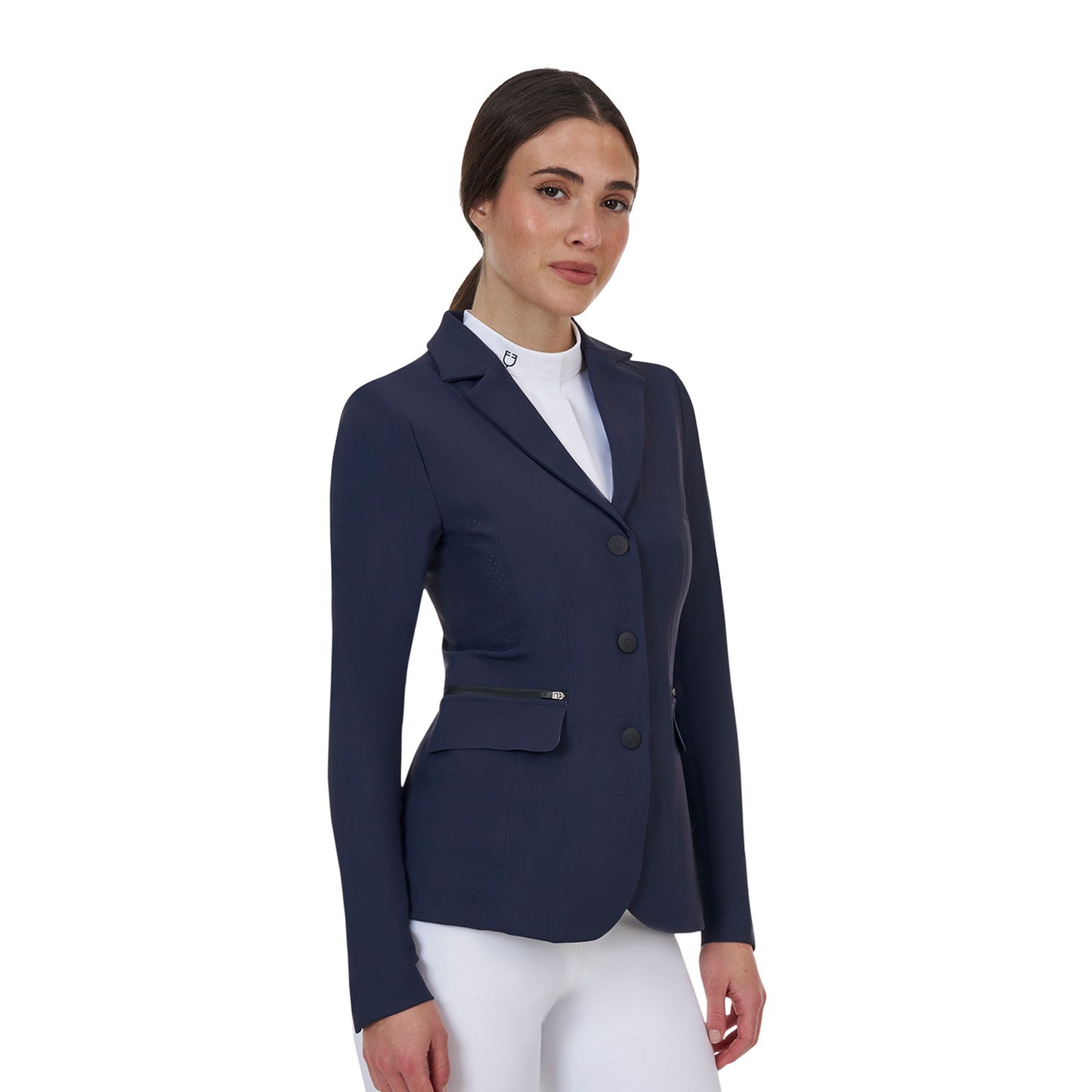 Chaqueta de concurso mujer Equestro Ridertechnology costuras termoselladas - Navy Blazer