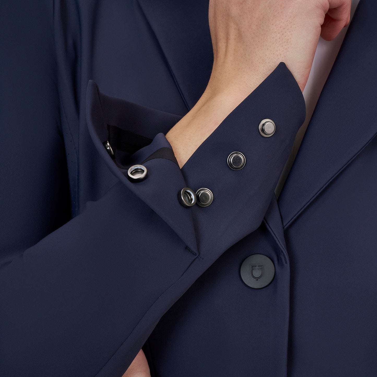 Chaqueta de concurso mujer Equestro Ridertechnology costuras termoselladas - Navy Blazer