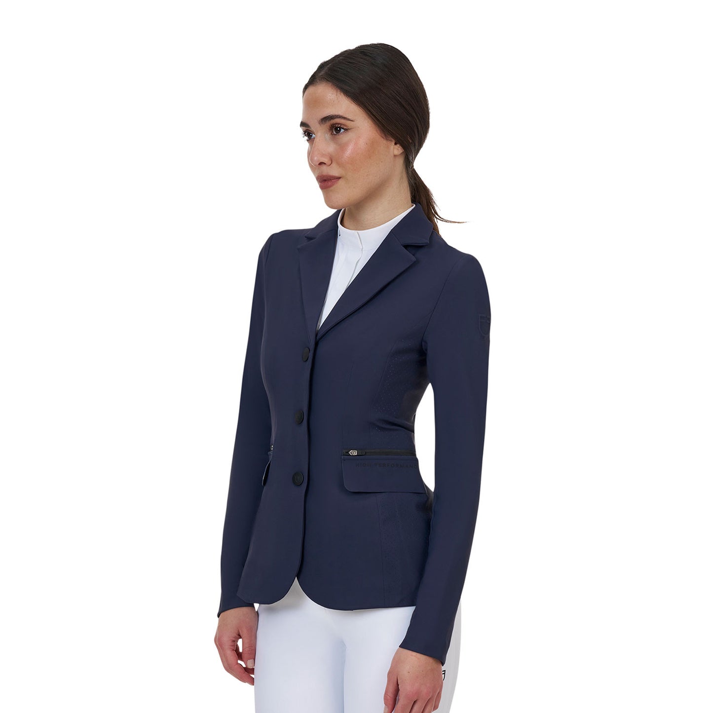 Chaqueta de concurso mujer Equestro Ridertechnology costuras termoselladas - Navy Blazer