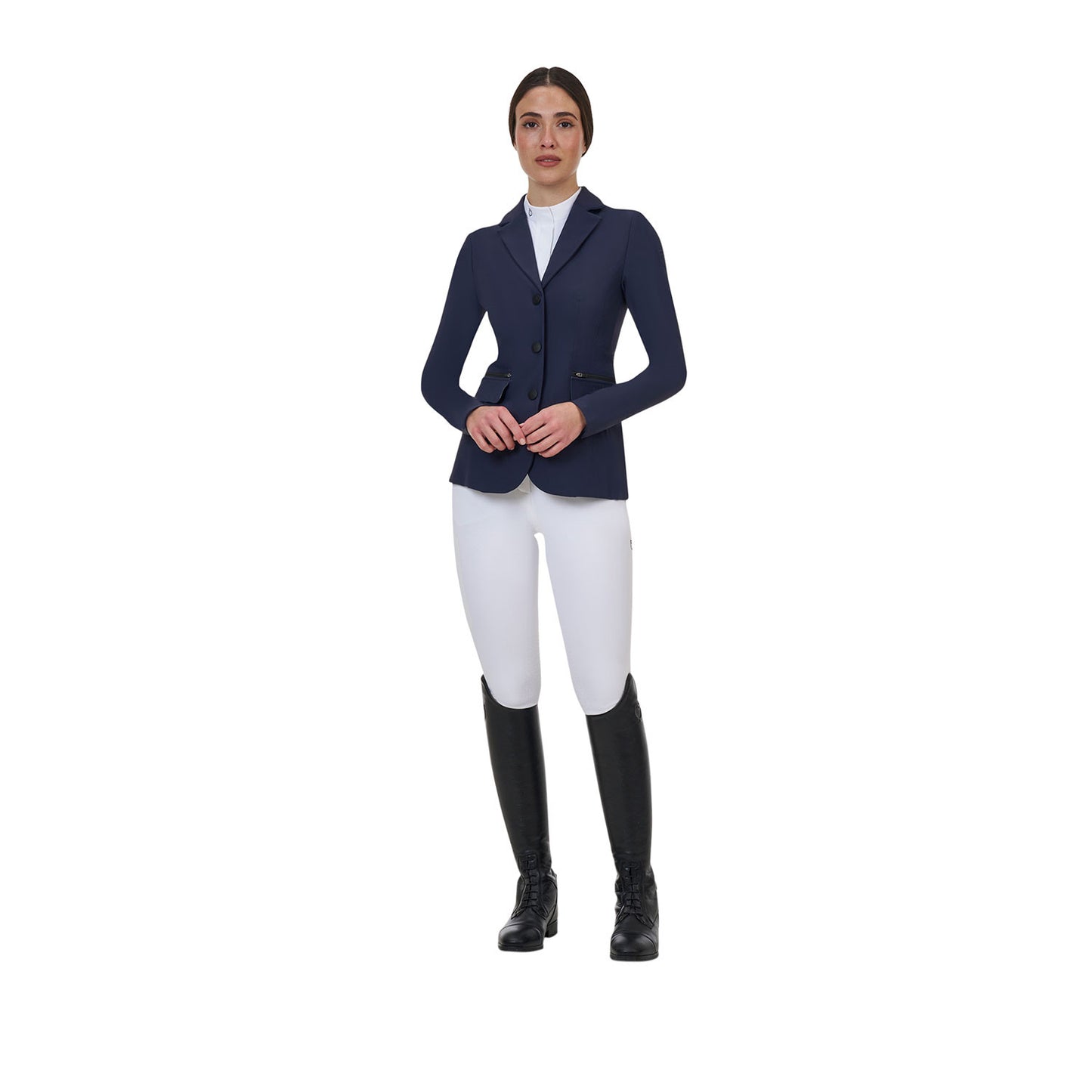 Chaqueta de concurso mujer Equestro Ridertechnology costuras termoselladas - Navy Blazer