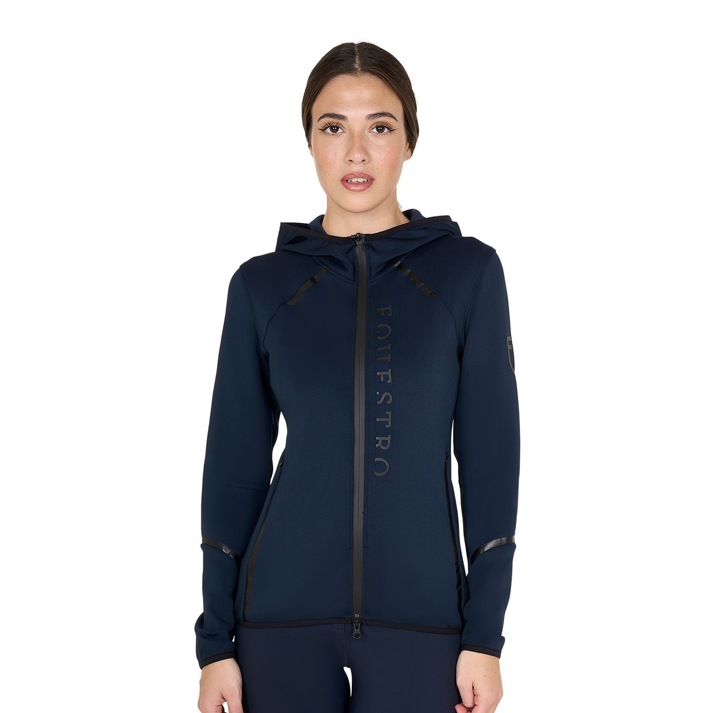 Sudadera técnica de mujer de punto con cremallera Equestro - Navy Blazer