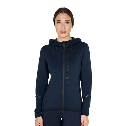 Sudadera técnica de mujer de punto con cremallera Equestro - Navy Blazer