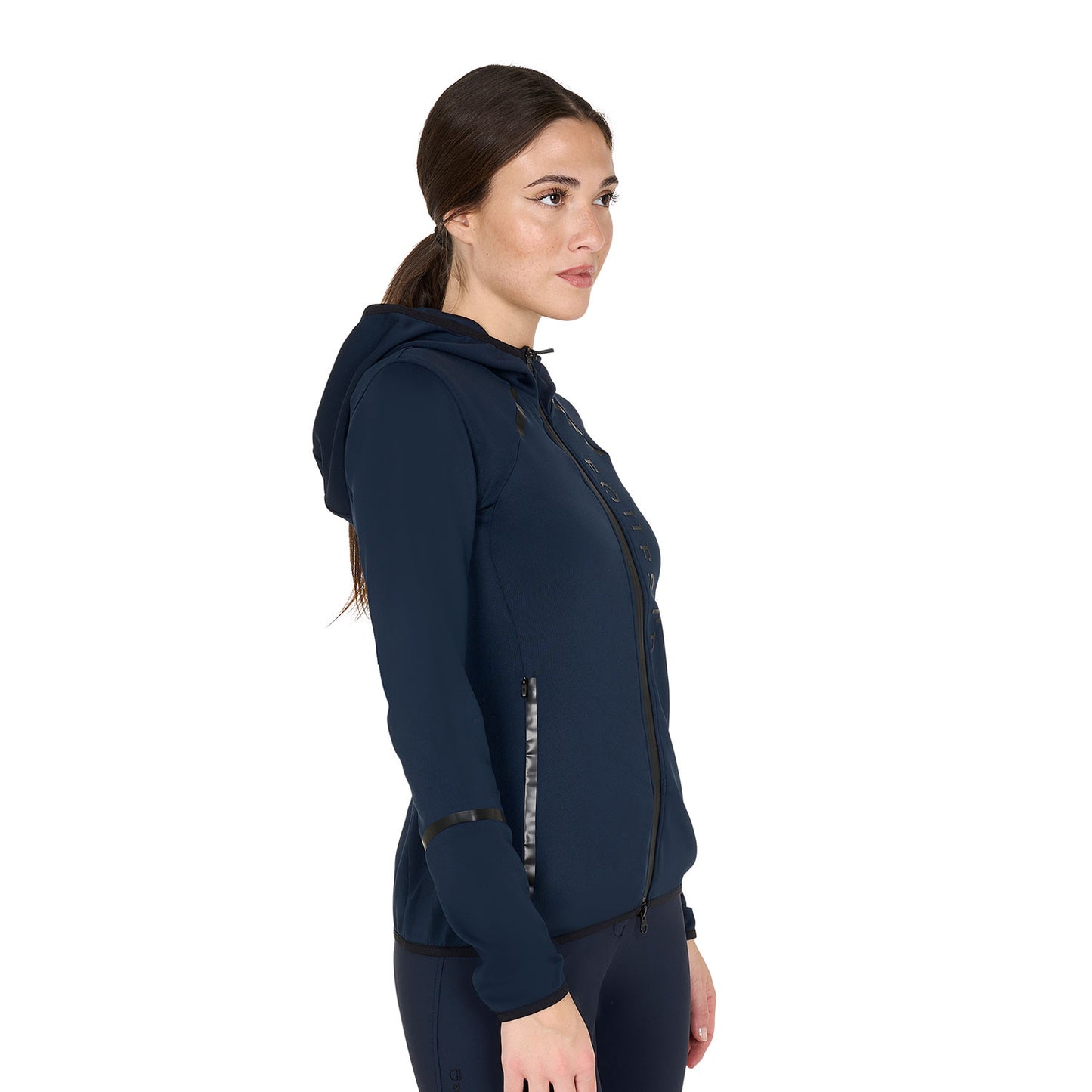 Sudadera técnica de mujer de punto con cremallera Equestro - Navy Blazer