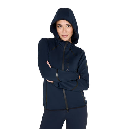 Sudadera técnica de mujer de punto con cremallera Equestro - Navy Blazer