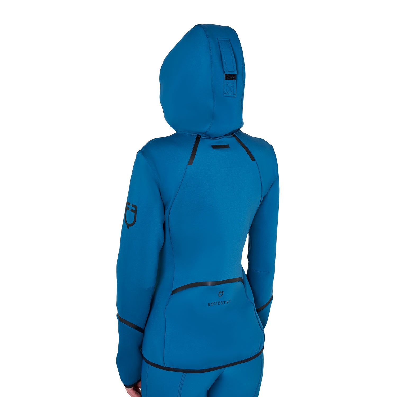 Sudadera técnica de mujer de punto con cremallera Equestro - Blue Coral
