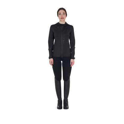 Sudadera técnica de mujer de punto con cremallera Equestro - Negro