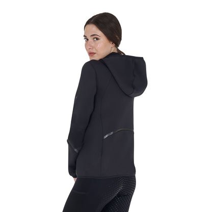 Sudadera técnica de mujer de punto con cremallera Equestro - Negro