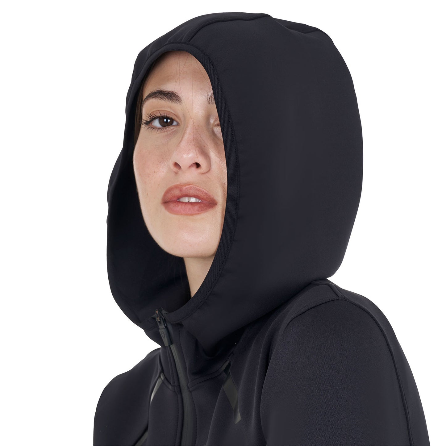 Sudadera técnica de mujer de punto con cremallera Equestro - Negro