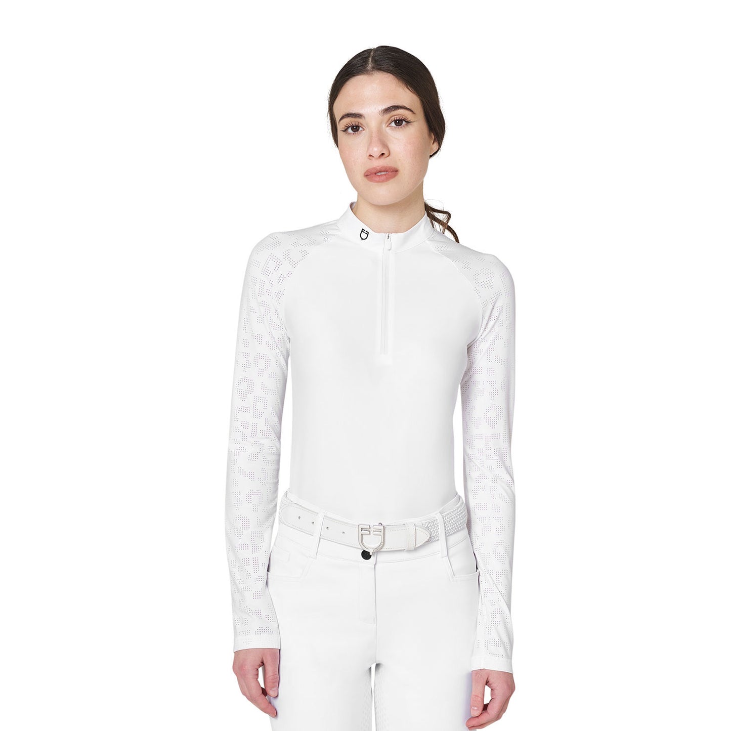 Polo de mujer slim fit de concurso con inserciones de malla Equestro