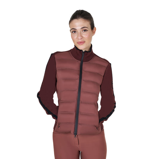 Chaqueta de mujer de nailon y punto con cremallera Equestro