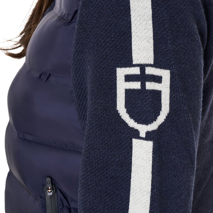 Chaqueta de mujer de nailon y punto con cremallera Equestro - Navy Blazer