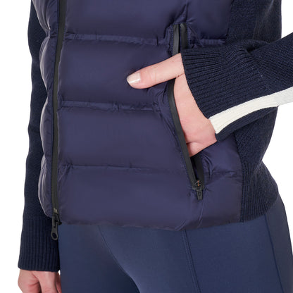 Chaqueta de mujer de nailon y punto con cremallera Equestro - Navy Blazer