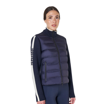 Chaqueta de mujer de nailon y punto con cremallera Equestro - Navy Blazer