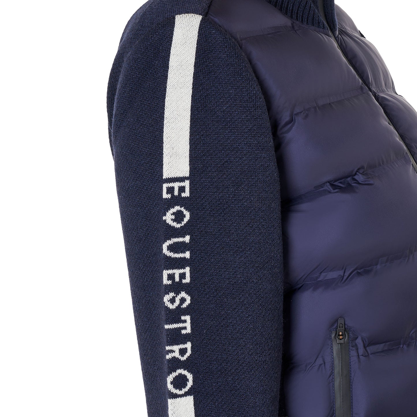 Chaqueta de mujer de nailon y punto con cremallera Equestro - Navy Blazer