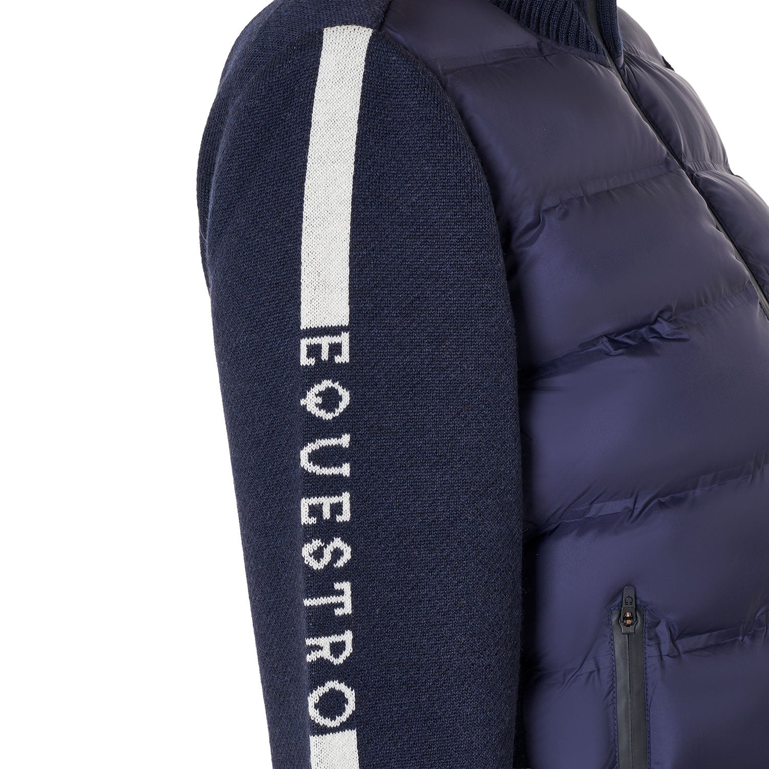 Chaqueta de mujer de nailon y punto con cremallera Equestro - Navy Blazer