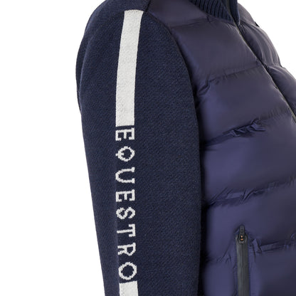 Chaqueta de mujer de nailon y punto con cremallera Equestro - Navy Blazer