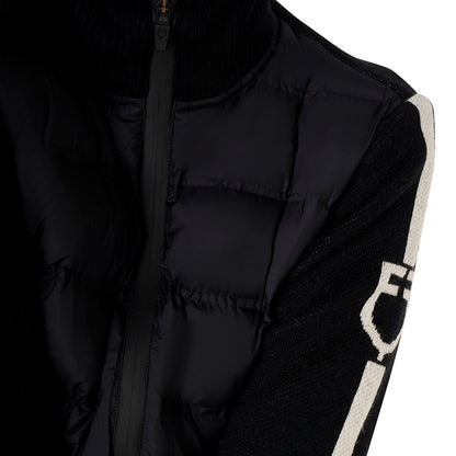 Chaqueta de mujer de nailon y punto con cremallera Equestro - Negro
