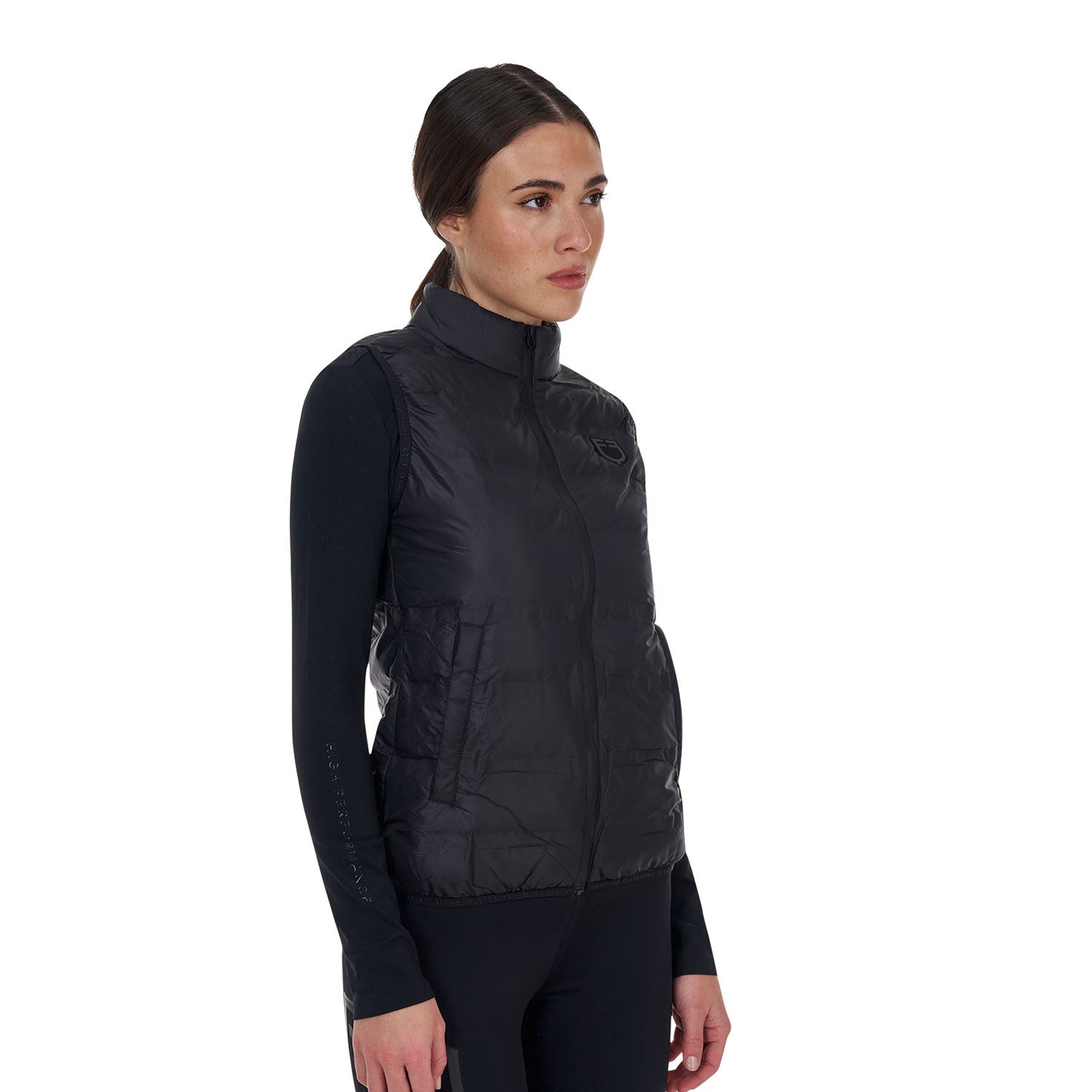 Chaleco mujer Equestro Ridertechnology costuras termoselladas - Negro