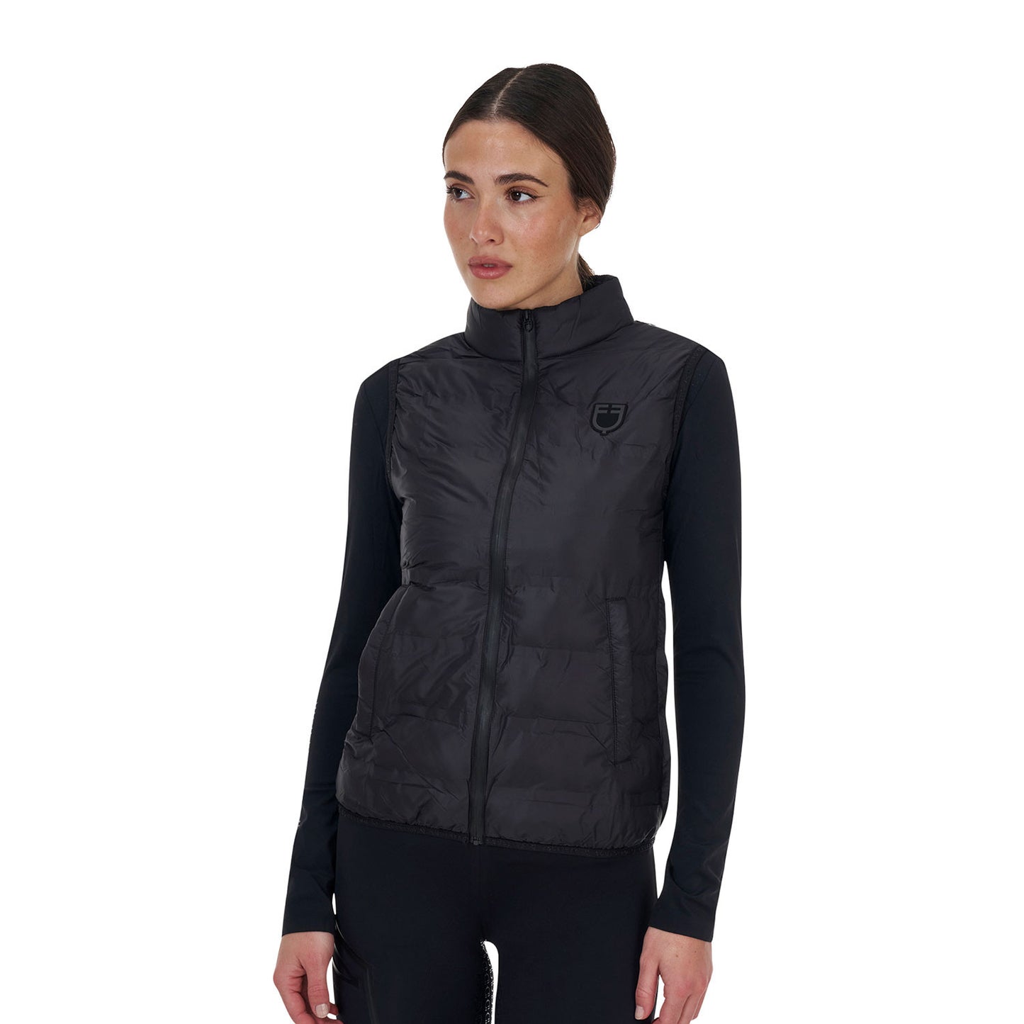 Chaleco mujer Equestro Ridertechnology costuras termoselladas - Negro
