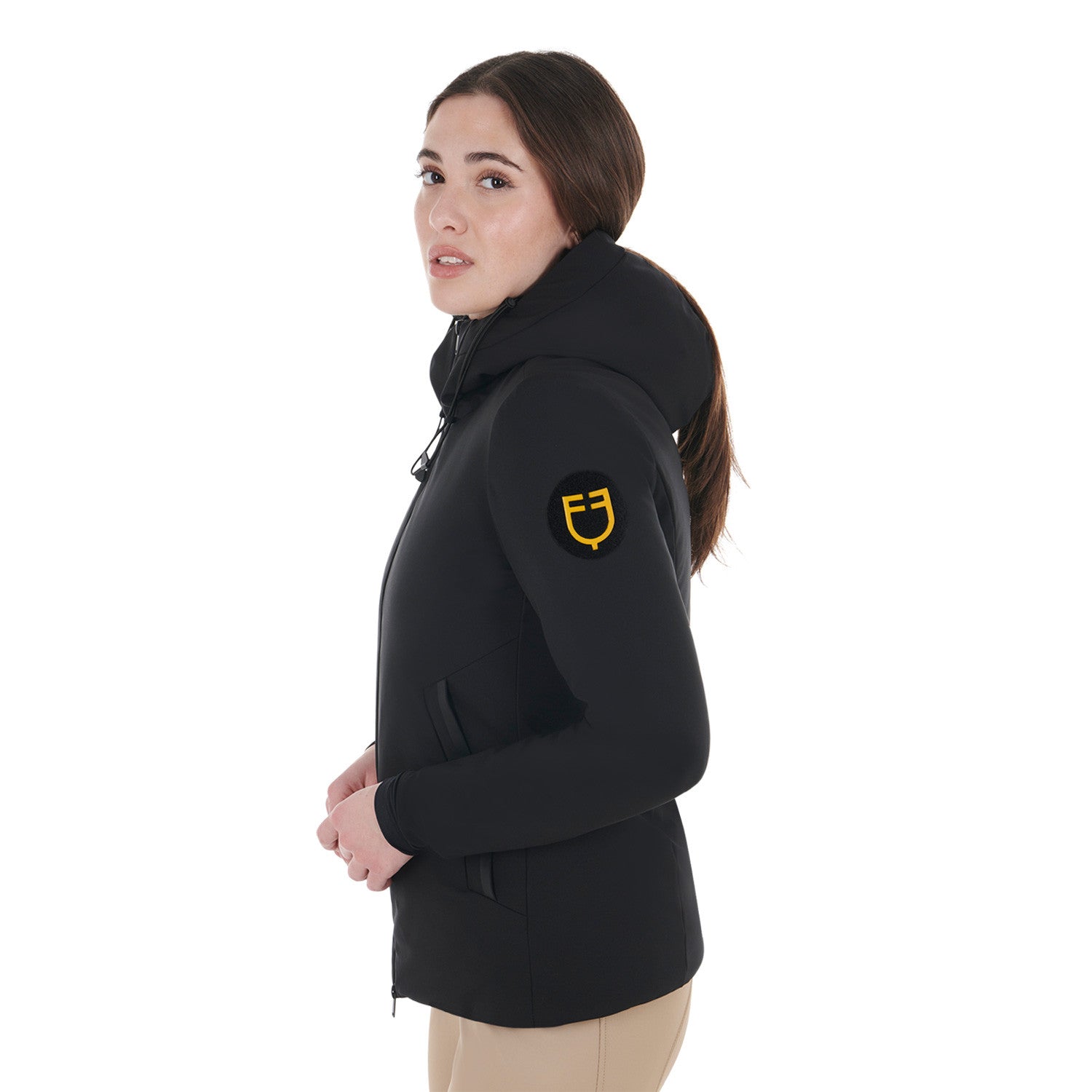 Plumífero impermeable y cortaviento Equestro - Negro