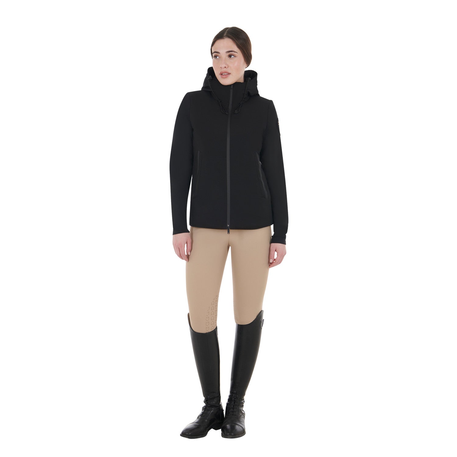 Plumífero impermeable y cortaviento Equestro - Negro