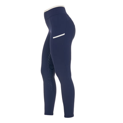 Leggings de mujer con decoraciones perforadas Equestro - Navy Blazer
