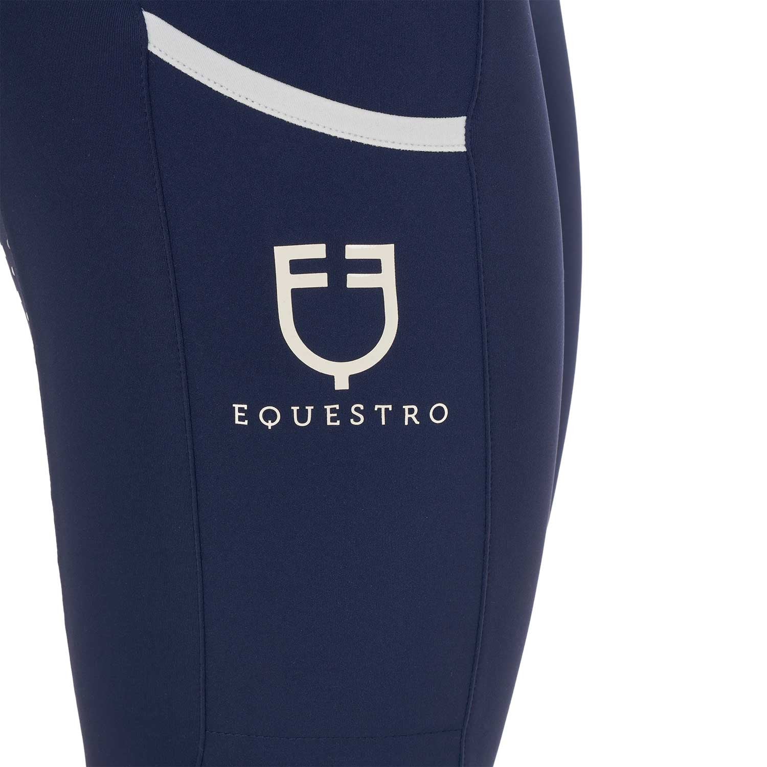 Leggings de mujer con decoraciones perforadas Equestro - Navy Blazer