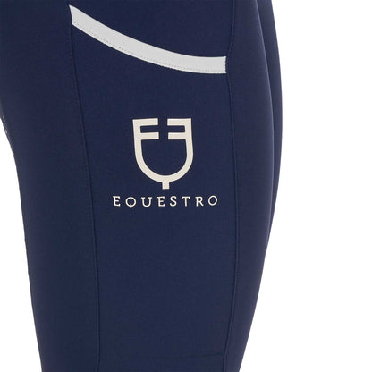Leggings de mujer con decoraciones perforadas Equestro - Navy Blazer