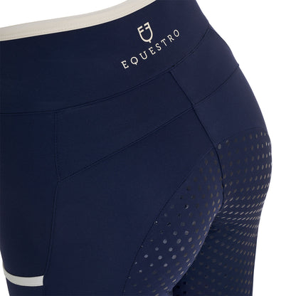 Leggings de mujer con decoraciones perforadas Equestro - Navy Blazer