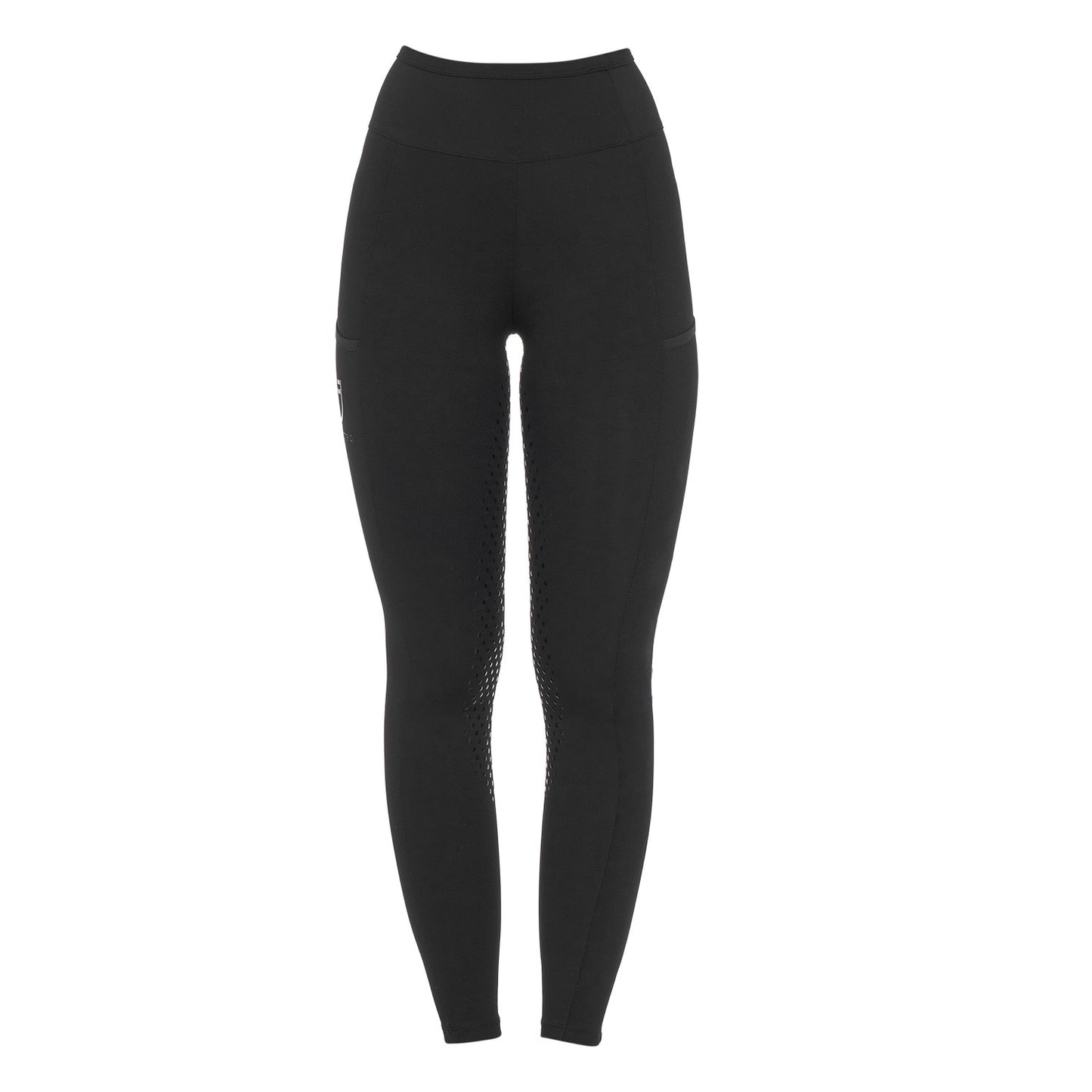 Leggings de mujer con decoraciones perforadas Equestro - Negro