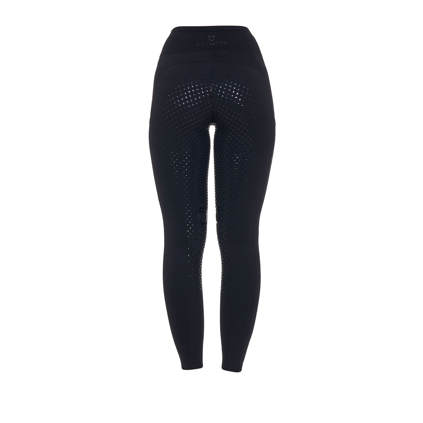 Leggings de mujer con decoraciones perforadas Equestro - Negro
