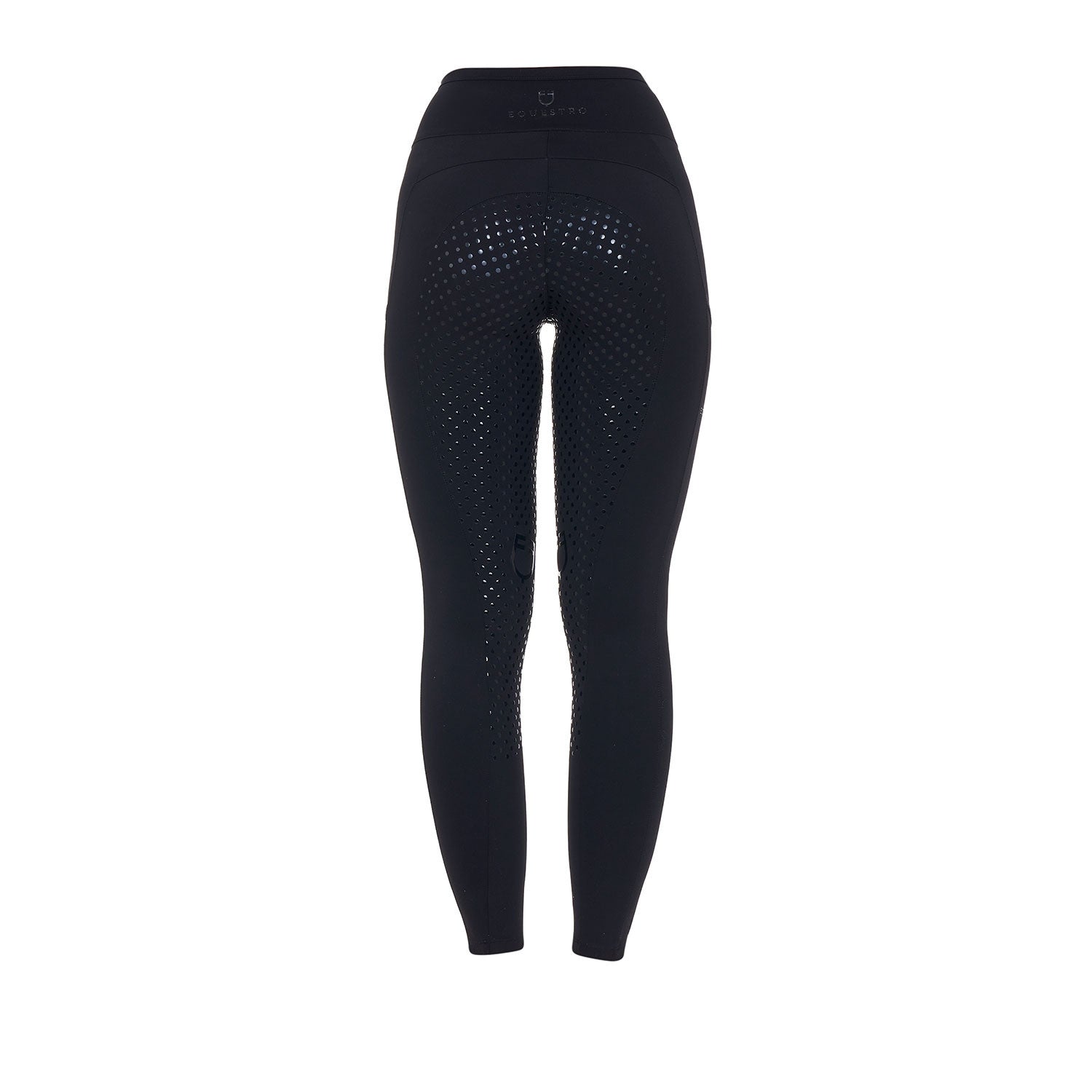 Leggings de mujer con decoraciones perforadas Equestro - Negro