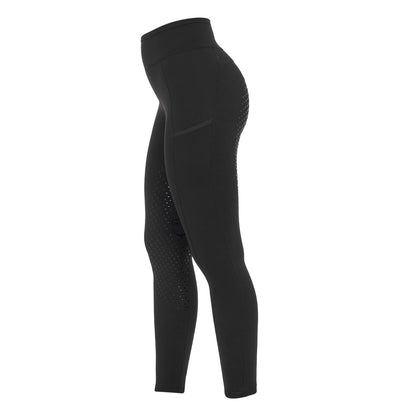 Leggings de mujer con decoraciones perforadas Equestro - Negro