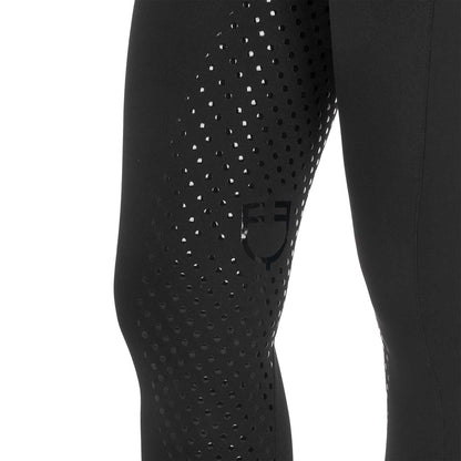 Leggings de mujer con decoraciones perforadas Equestro - Negro