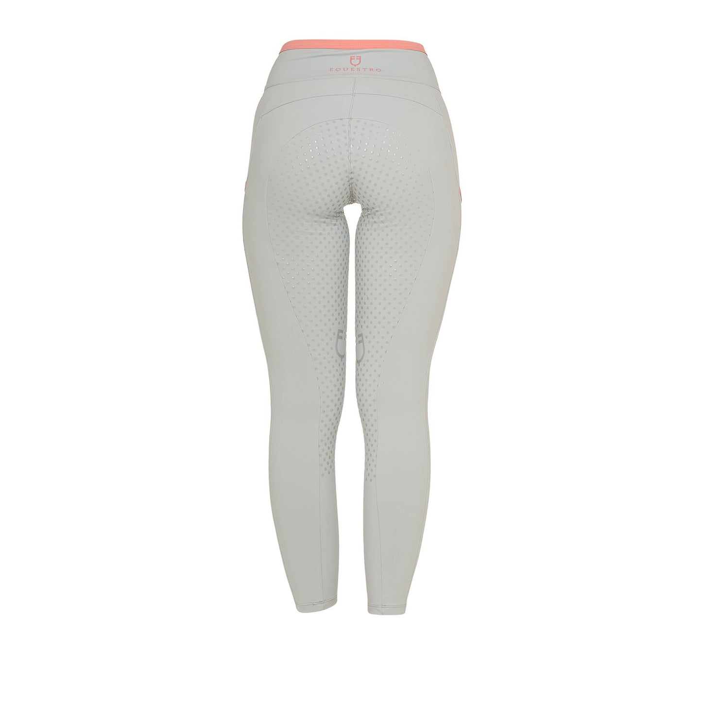 Leggings de mujer con decoraciones perforadas Equestro - Harbor Mist (14-4202)/Desert Flower
