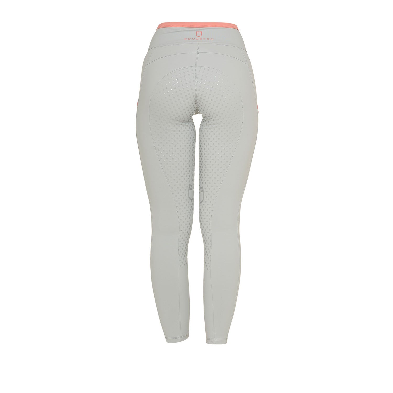 Leggings de mujer con decoraciones perforadas Equestro - Harbor Mist (14-4202)/Desert Flower